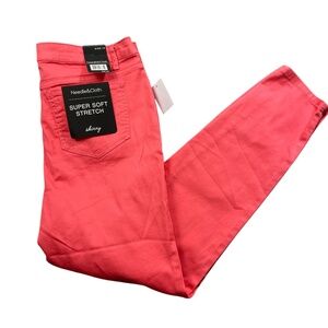 Needle‎ & Cloth 12 New w/Tags Skinny Ankle Cotton Blend Pockets Salmon